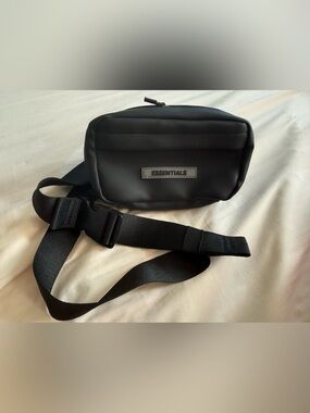 Essentials Black Men’s Waist Bag with Adjustable Strap